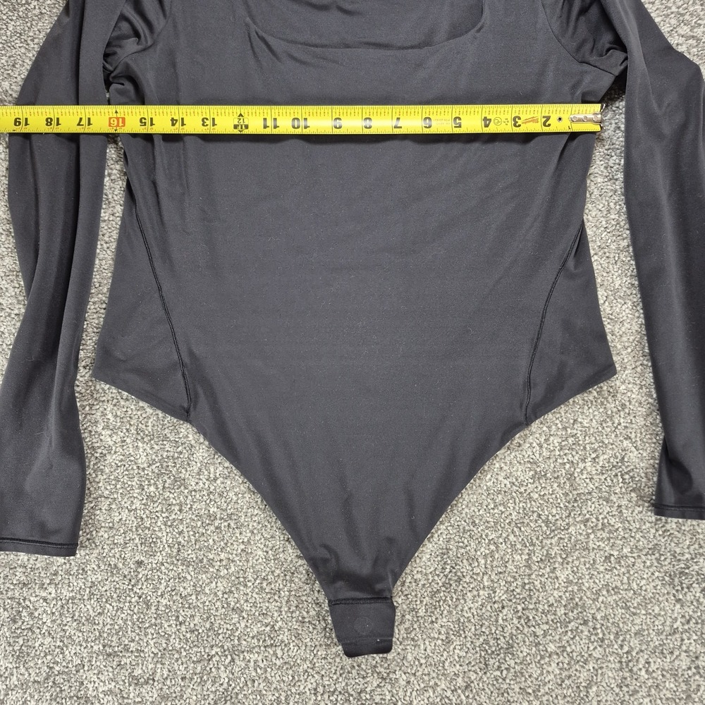 Lululemon Wundermost Ultra-Soft Nulu‎ Square-Neck Long-Sleeve Bodysuit XL Black - Picture 5 of 9